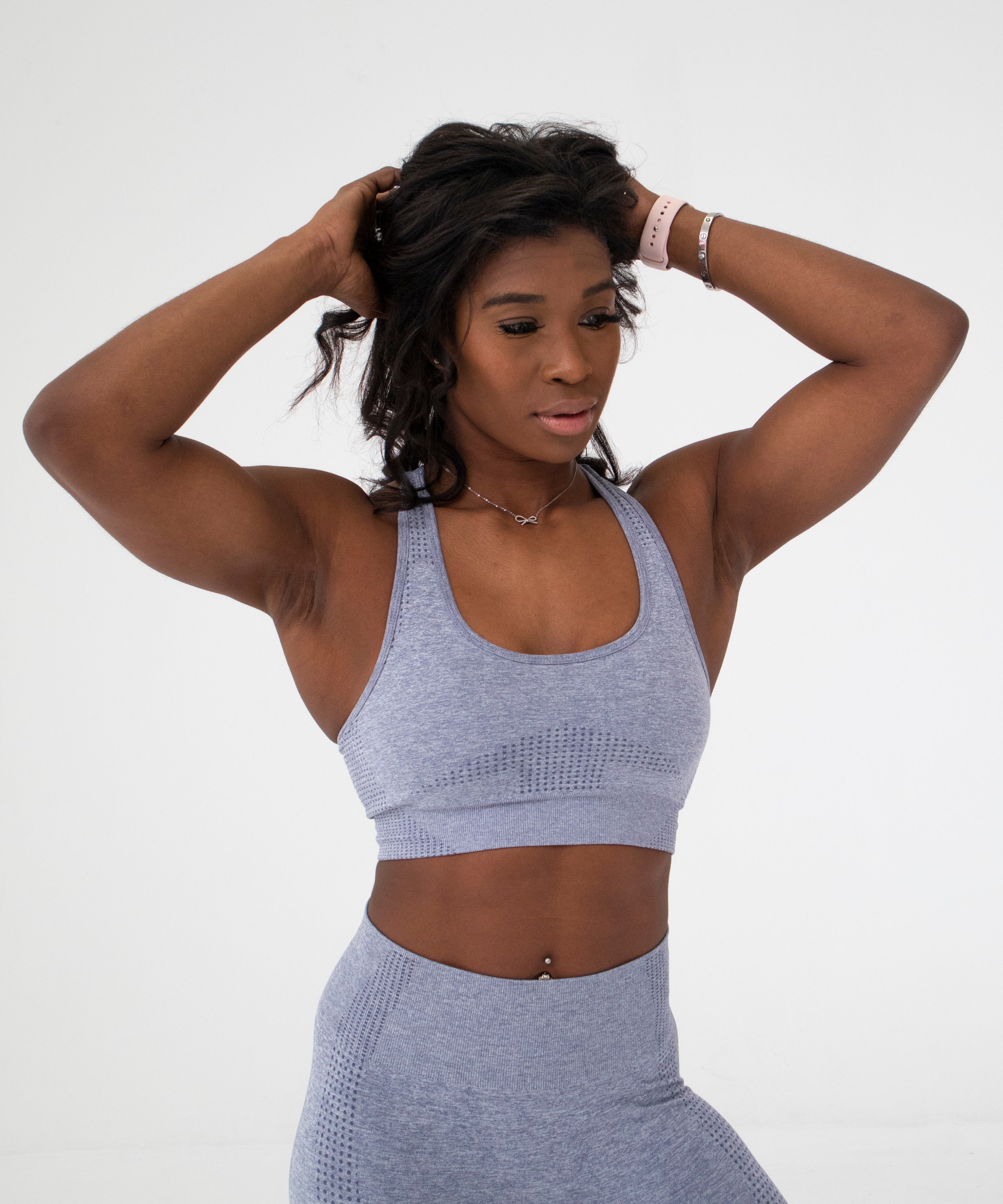 Women's Seamless Sport Bras Push Up Hollow Out Crop Top Gym Athletic  T-Shirts